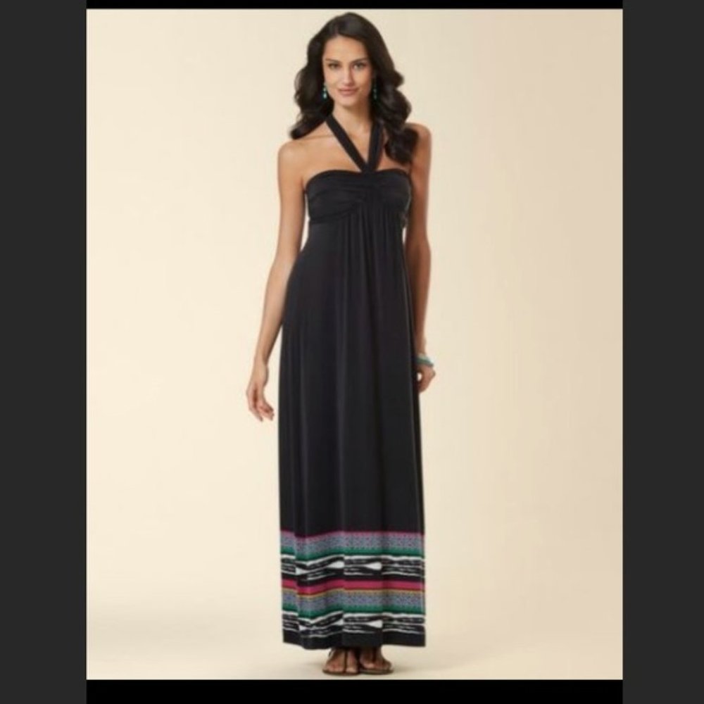 Soma Faye Soft Somba Border Convertable Strap Maxi Dress